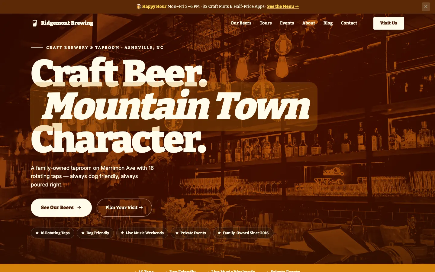 Ridgemont Brewing Co. website